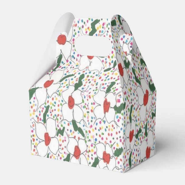 Classic Floral Pattern Favor Boxes (Back Side)
