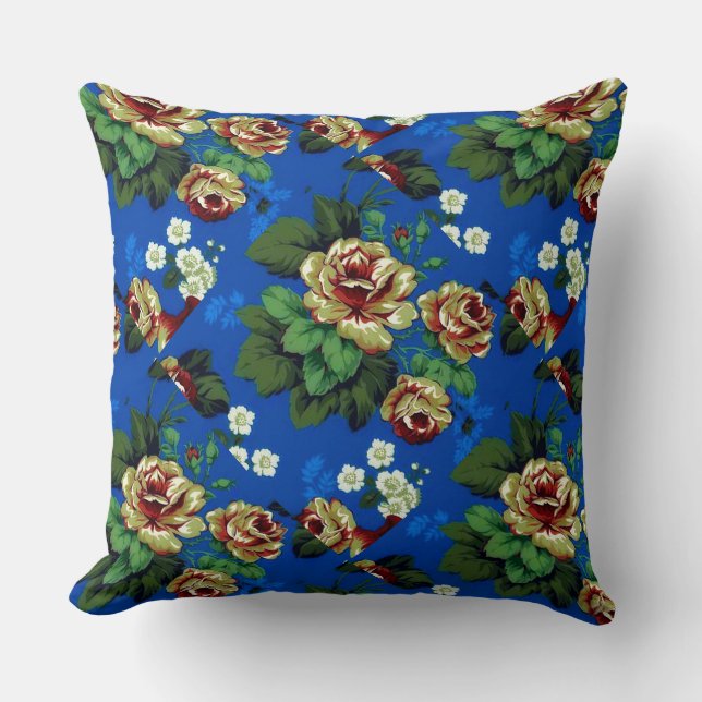 Classic Floral Pattern From The Past Throw Pillow (Front)