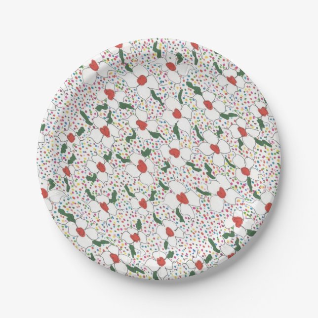 Classic Floral Pattern Paper Plates