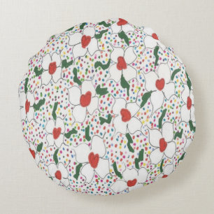 Classic Floral Pattern Round Pillow