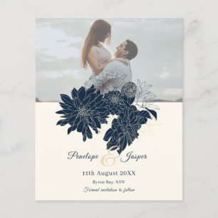 Classic Floral Photo Save the Date Invitation Flyer