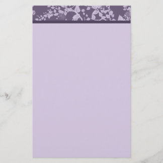 Classic Floral Purple Paper Stationery