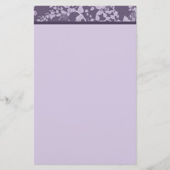 Classic Floral Purple Paper Stationery by mariannegilliand at Zazzle