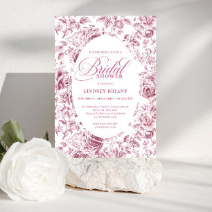 Classic Floral Rose Pattern Bridal Shower Invite