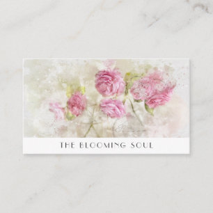 *~* Classic Floral Roses LOGO QR AR26 Vintage Business Card