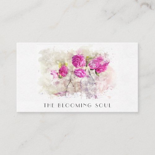  Classic Floral Roses QR PHOTO AR26 Vintage Bus Business Card