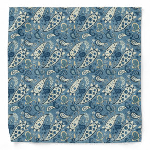 Classic Floral Slate Blue Paisley Bandana