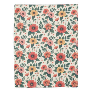 Classic Floral Symmetry Duvet Cover