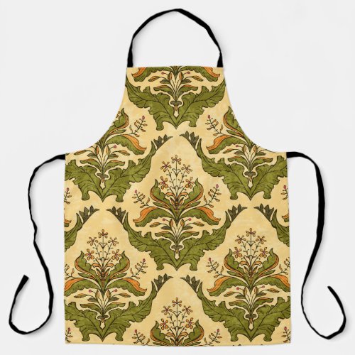 Classic floral wallpaper stylized damask apron