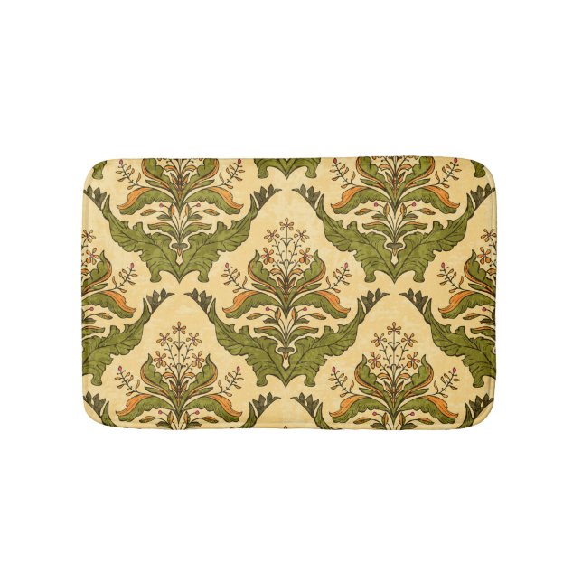 Classic floral wallpaper: stylized damask. bath mat (Front)
