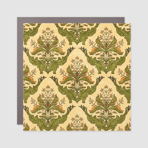 Classic floral wallpaper stylized damask car magnet