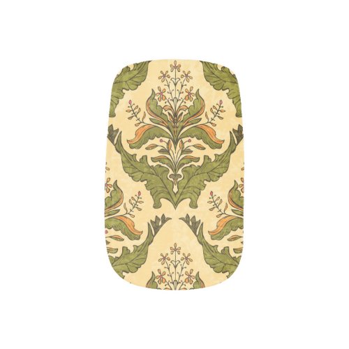 Classic floral wallpaper stylized damask minx nail art