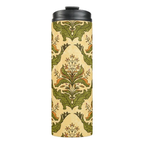 Classic floral wallpaper stylized damask thermal tumbler