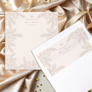 Classic Floral Wedding Envelope Liner