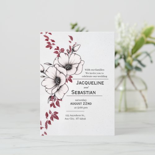 Classic Floral Wedding Invitation