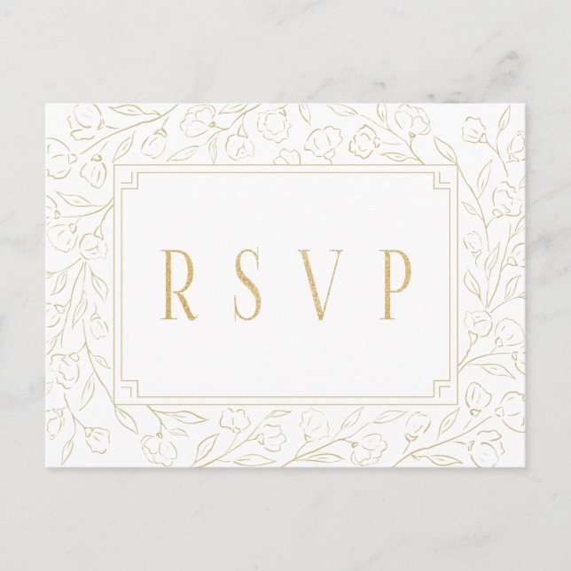 Classic Floral Wedding Meal Choice RSVP Postcard (Front)