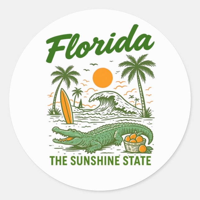 Classic Florida - Sunshine State Stickers (Front)