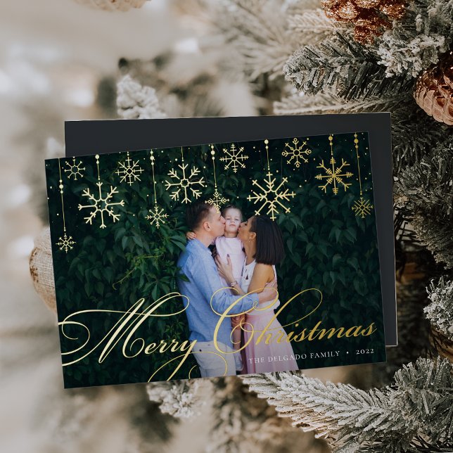 Classic Flourish | Merry Christmas Foil Holiday Card (Creator Uploaded)