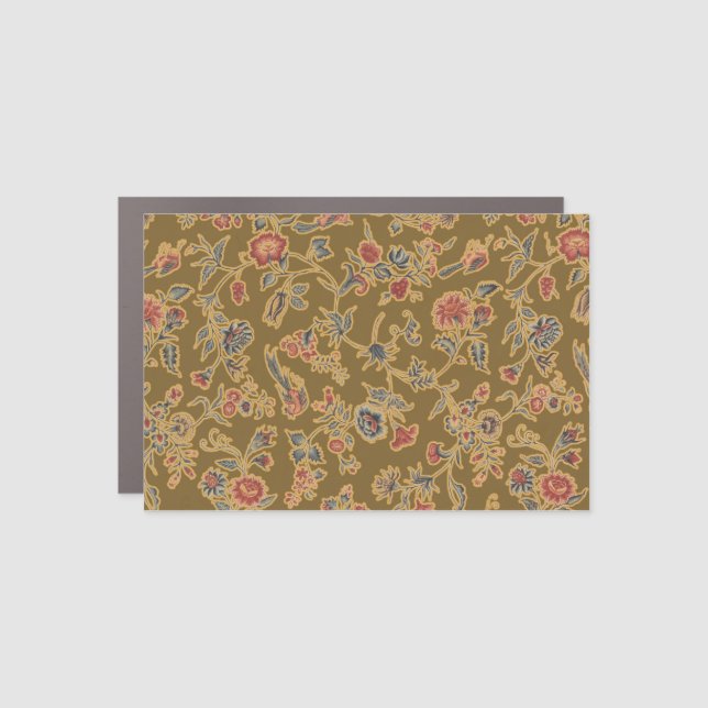 Classic Flower Chintz Pretty Soft Floral Design Car Magnet (Front)