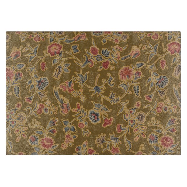 Classic Flower Chintz Pretty Soft Floral Design Cutting Board (Front)