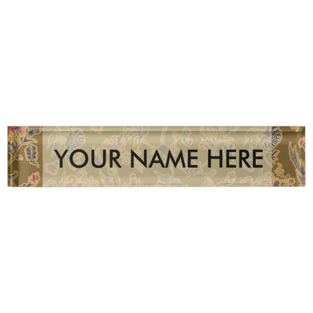 Classic Flower Chintz Pretty Soft Floral Design Desk Name Plate (Front)
