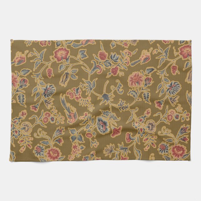 Classic Flower Chintz Pretty Soft Floral Design Kitchen Towel (Horizontal)