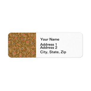 Classic Flower Chintz Pretty Soft Floral Design Label