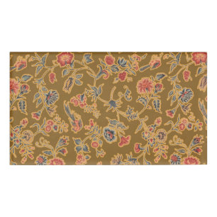 Classic Flower Chintz Pretty Soft Floral Design Name Tag