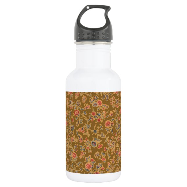 Classic Flower Chintz Pretty Soft Floral Design Stainless Steel Water Bottle (Front)