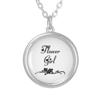 Classic Flower Girl   Silver Plated Necklace by weddingparty at Zazzle