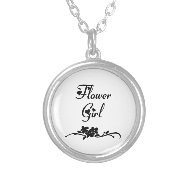 Classic Flower Girl   Silver Plated Necklace (Front)