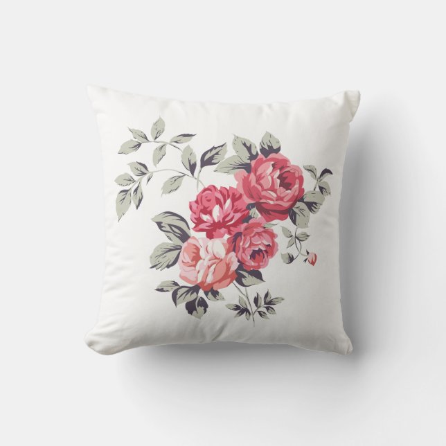 classic flower throw pillow (Front)