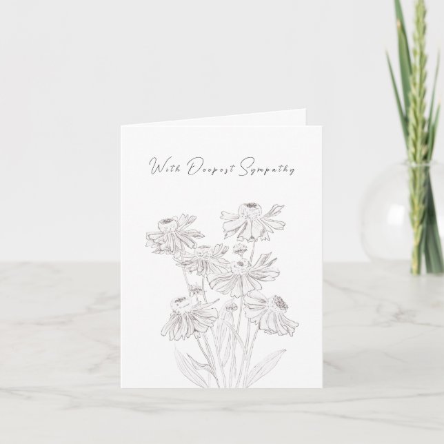 classic flowers Thinking Of You Sympathy Card (Front)