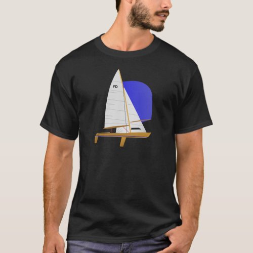 Classic Flying Dutchman Sailboat T_Shirt