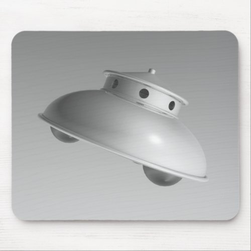 Classic Flying Saucer BW Mouse Pad