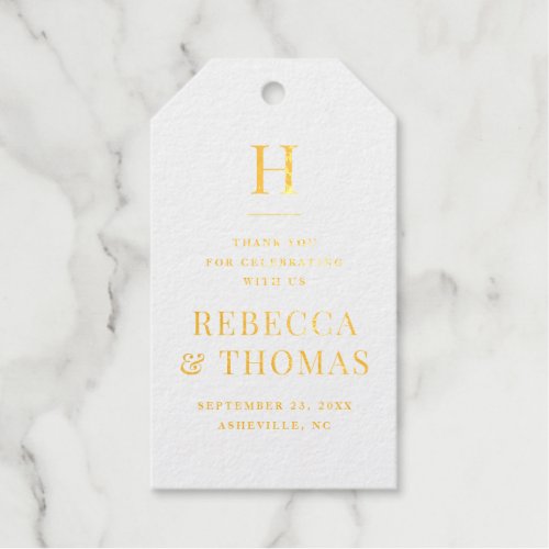 Classic foil wedding thank you gift tags