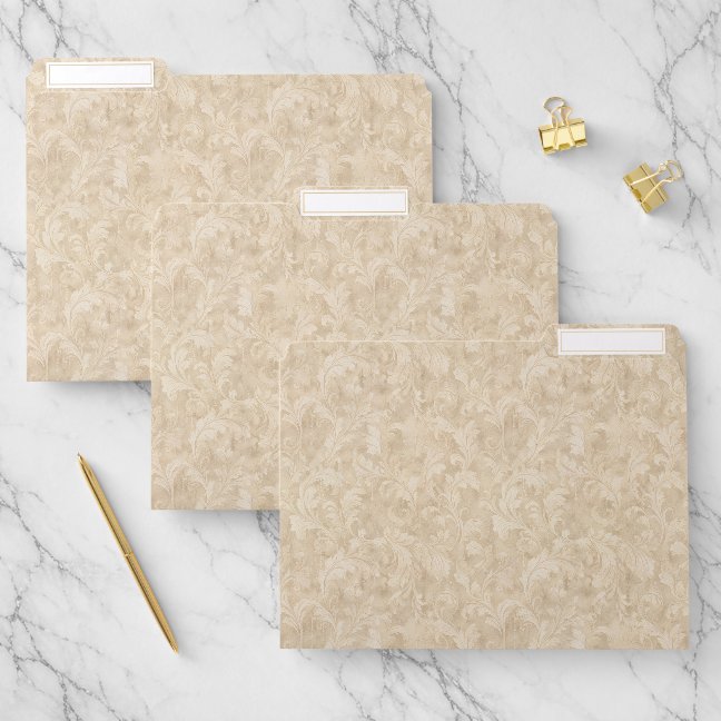 Classic Foliage Leaves Warm File Folder
