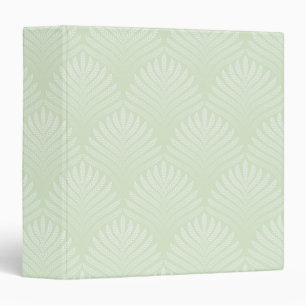 Classic foliage pattern in white and green 3 ring binder