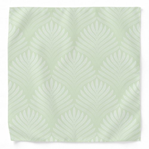 Classic foliage pattern in white and green bandana