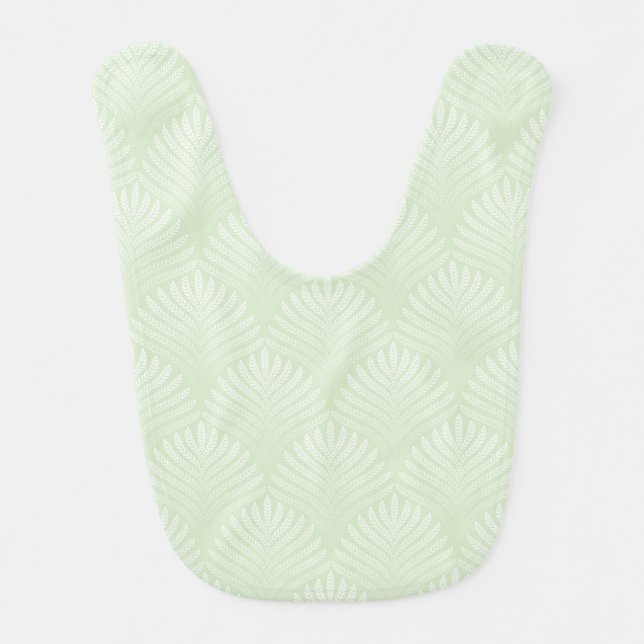 Classic foliage pattern in white and green bib (Front)
