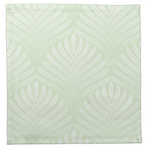 Classic foliage pattern in white and green cloth napkin
