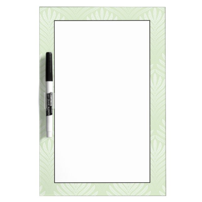 Classic foliage pattern in white and green Dry-Erase board (Front)