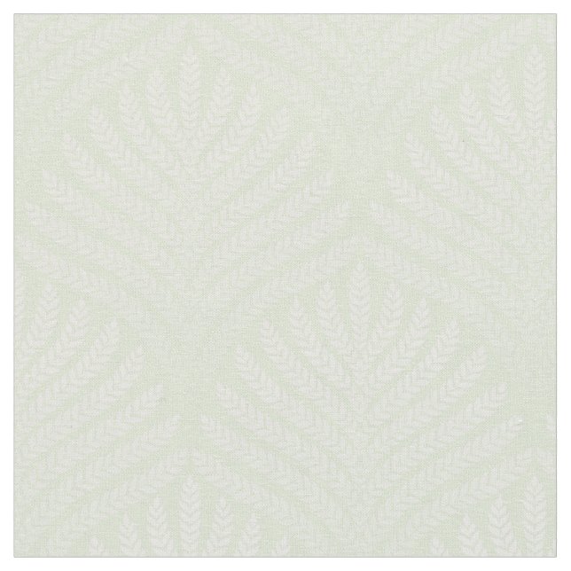 Classic foliage pattern in white and green fabric (Close Up)