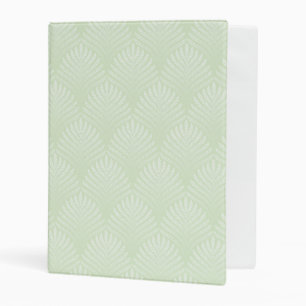Classic foliage pattern in white and green mini binder