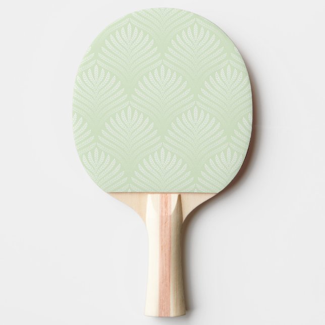 Classic foliage pattern in white and green Ping-Pong paddle (Front)