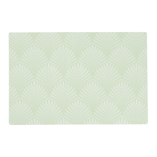 Classic foliage pattern in white and green placemat (Front)