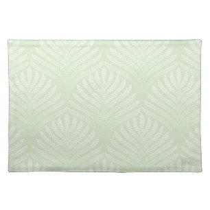 Classic foliage pattern in white and green placemat