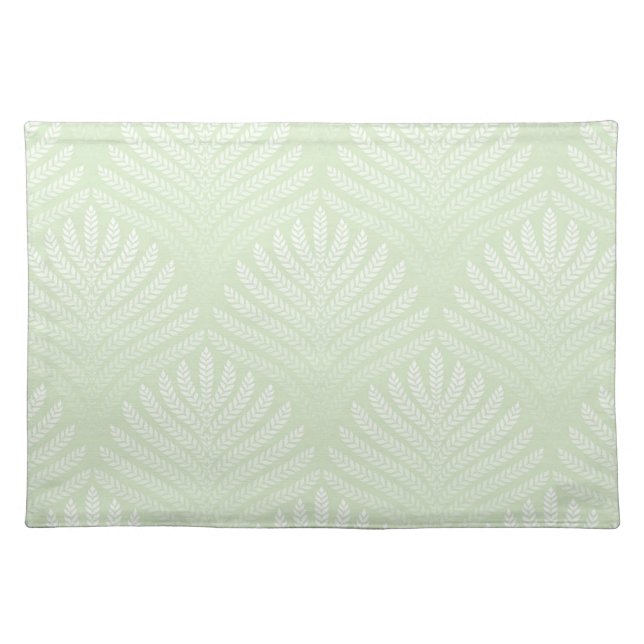 Classic foliage pattern in white and green placemat (Front)