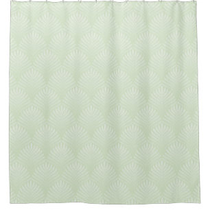 Classic foliage pattern in white and green shower curtain