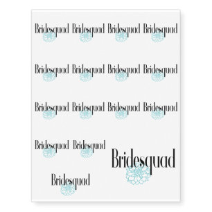 Classic Font with Blue flower Temporary Tattoos